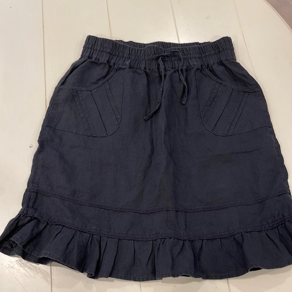 Athleta 100% Navy Linen Skirt